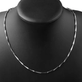 Minimalist silver stainless steel snake link chain necklace for a gender-neutral look - 45cm / Bamboo Joint Style (Style 1)