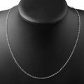 Silver-tone slim stainless steel Cuban link chain necklace on a black mannequin - 45cm / Calendered Chain