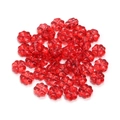 Cuentas de trébol de cuatro hojas en cristal rojo transparente para joyería DIY - 10mm (Agujero de 1,2mm) / Rojo Transparente