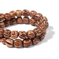 Polished tiger wood beads with natural grain for DIY bracelet jewelry making - Flat Round Bead (Coffee)