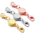 Three magnetic lobster clasps in gold silver and rose gold for jewelry making - Disk Clasp / Gold