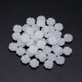 Cuentas de trébol de cuatro hojas blanco lechoso translúcido para joyería DIY - 10mm (Agujero de 1,2mm) / Blanco Sólido