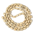 Oval cylinder water ripple beads in beige with black striped patterns for DIY jewelry - Oval Water Flow Style (Black Line) 12x8mm