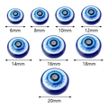 Flat round resin evil eye beads in blue available in sizes from 6mm to 20mm for DIY - 6mm (50 Pieces/Pack) / Blue Glitter Concentric Pattern