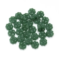 Cuentas de trébol de cuatro hojas de vidrio verde oscuro para creación de joyas DIY - 10mm (Agujero de 1,2mm) / Verde Oscuro Sólido