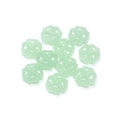 Cuentas de trébol de cuatro hojas en vidrio verde claro para bisutería artesanal - 10mm (Agujero de 1,2mm) / Color Verde Claro Sólido