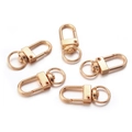 Set of 5 light gold zinc alloy swivel lobster clasps with flat keyrings for DIY crafts - Gate Hook / 10 Pieces Pack / KC Gold