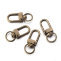 Set of 4 antique bronze zinc alloy swivel lobster clasps with D-ring for DIY jewelry making - Gate Hook / 10 Pieces Pack / Bronze