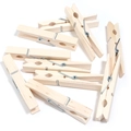 Set van natuurlijke houten knijpers met metalen veren voor foto's en DIY decoratie - 3.0cm / Natuurlijke houtkleur