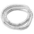 Macro detail of silver hematite disc spacers for DIY necklace and jewelry making - 3mm / Silver