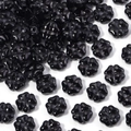 Cuenta de trébol negro brillante con textura de mármol para joyería artesanal DIY - 10mm (Agujero de 1,2mm) / Negro