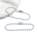 Détail de chaînes à billes blanches de 12cm avec connecteurs pour porte-clés DIY - Blanc