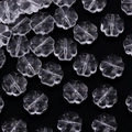 Cuentas transparentes con forma de flor de cinco pétalos para bisutería artesanal - 10mm (Agujero de 1,2mm) / Blanco Transparente
