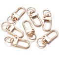 Rose gold zinc alloy lobster clasps with rotating base for DIY keychain craft - Gate Hook / 10 Pieces Pack / Gold