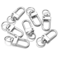Set of 7 bright silver swivel lobster clasps for DIY jewelry and keychain crafts - Gate Hook / 10 Pieces Pack / Silver