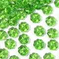 Cuentas de trébol de vidrio verde esmeralda transparente para joyería DIY y artesanía - 10mm (Agujero de 1,2mm) / Esmeralda Transparente