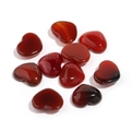 Polished heart-shaped red agate stones with translucent texture for jewelry making - 15*18mm / Red Agate