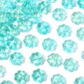 Cuentas de trébol de cristal transparente azul claro con purpurina dorada para joyería DIY - 10mm (Agujero de 1,2mm) / Azul Polvo Dorado