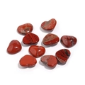 Macro detail of polished heart-shaped red jasper gemstones with natural textures - 15*18mm / Red Jasper