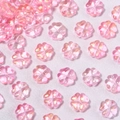 Cuentas de trébol rosa traslúcido con purpurina dorada para creación de joyas artesanales - 10mm (Agujero de 1,2mm) / Rosa Dorado