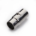 Gepolijste zilveren magneetsluiting voor lederen koorden voor DIY-sieraden maken - 4mm / Wit K/Zilver