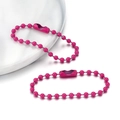 Pink painted metal ball chain accessories with matching connectors for DIY jewelry - Long Style / Light Rose Red