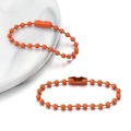 12cm orange painted metal ball bead chain with connector for DIY keychains and jewelry - Long Style / Dark Orange