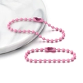 Chaîne à billes en métal rose avec fermoirs pour porte-clés et bijoux DIY - Rose