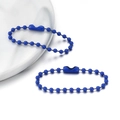 Lot de deux chaînettes à billes bleu mat de 12cm pour porte-clés et bijoux DIY - Bleu clair