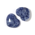 Blue Sodalite natural stone heart-shaped cabochon set for DIY jewelry making - 15*18mm / Blue Spot Jasper