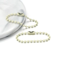 Chaîne à billes en métal blanc crème de 12cm pour porte-clés DIY et bijoux - Poche zippée