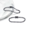 Chaîne à billes en métal gris foncé mat de 12 cm avec raccord pour bijoux DIY - Gris