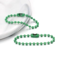 Chaîne à billes en métal vert 12cm avec connecteur pour bijoux DIY et porte-clés - Cyan