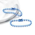 Chaîne à billes bleu clair de 12cm en métal pour porte-clés et pendentifs DIY - Bleu Ciel