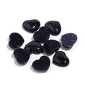 Heart-shaped blue goldstone cabochons with shimmering starry sparkles for DIY jewelry - 15*18mm / Blue Goldstone
