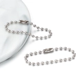 Chaînes à billes en métal argenté de 12cm avec connecteurs pour bijoux DIY et porte-clés - K Blanc/Argent