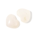 Two heart-shaped natural white agate stones for jewelry making and inlaying - 15*18mm / Agate