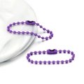 Deux chaînes à billes violettes de 12cm avec connecteur pour bijoux artisanaux DIY - Violet foncé