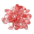 Teardrop and oval shaped natural pink strawberry quartz gemstones for DIY jewelry - Watermelon Red 10x14 (T20141)