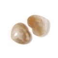 Pair of champagne heart-shaped natural crystal agate stones for jewelry making - 15*18mm / Topaz