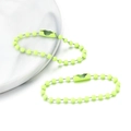 Deux chaînettes à billes de 12 cm vert jaune fluo avec finition mate et connecteurs - Vert Fluorescent