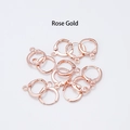 Dettaglio di ganci per orecchini in oro rosa con anello aperto per creazione gioielli fai da te - 14x12mm / Oro rosa