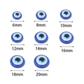 Blue resin evil eye flat round charms in sizes from 6mm to 20mm for DIY jewelry - 6mm (50 Pieces/Pack) / Concentric Eye Pattern
