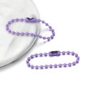 Chaînes à billes violettes de 12cm en métal peint avec fermoirs pour porte-clés DIY - Violet Clair