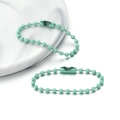 Chaîne à billes en métal laqué vert menthe de 12cm avec fermoir pour porte-clés DIY - Vert Émeraude