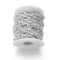 DIY silver-finish aluminum twisted chain for handbags wound on a white plastic spool - Twist Chain Silver