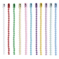 Chaînes à billes colorées de 12cm en métal peint pour porte-clés et bijoux DIY - Rose vif