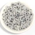 Luminous acrylic alphabet beads A-Z for DIY bracelet and necklace making projects - Letter A / 100 Pieces (7mm) / White With Black Letters (Luminous)