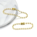 Chaîne à billes dorée de 12cm avec connecteur pour bijoux DIY et porte-clés design - Or