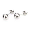 Minimalist silver stainless steel ball stud earrings with polished mirror finish - 2.0mm / Steel